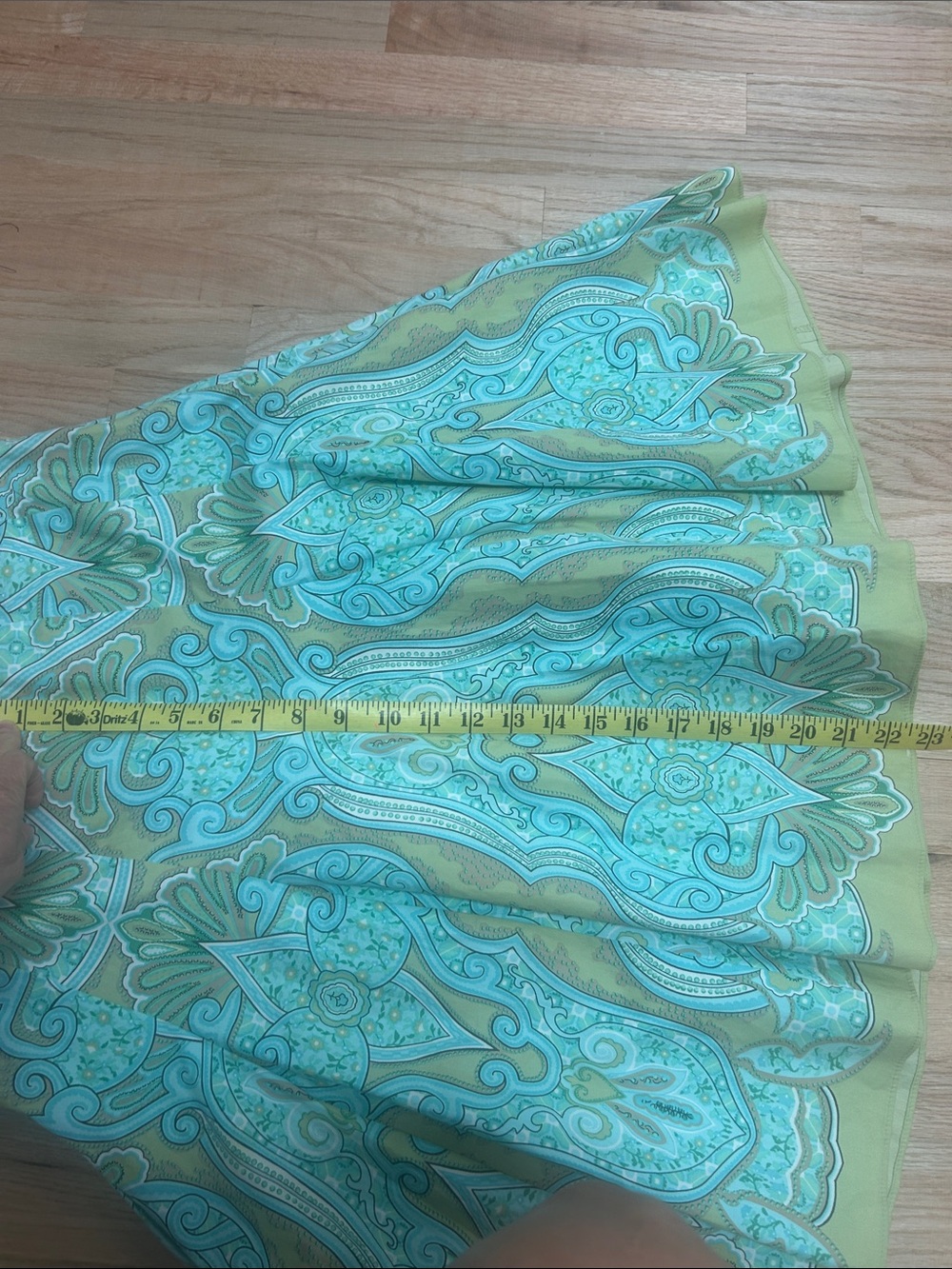 Talbots Paisley Print Skirt in Aqua and Lime - Picture 4 of 5